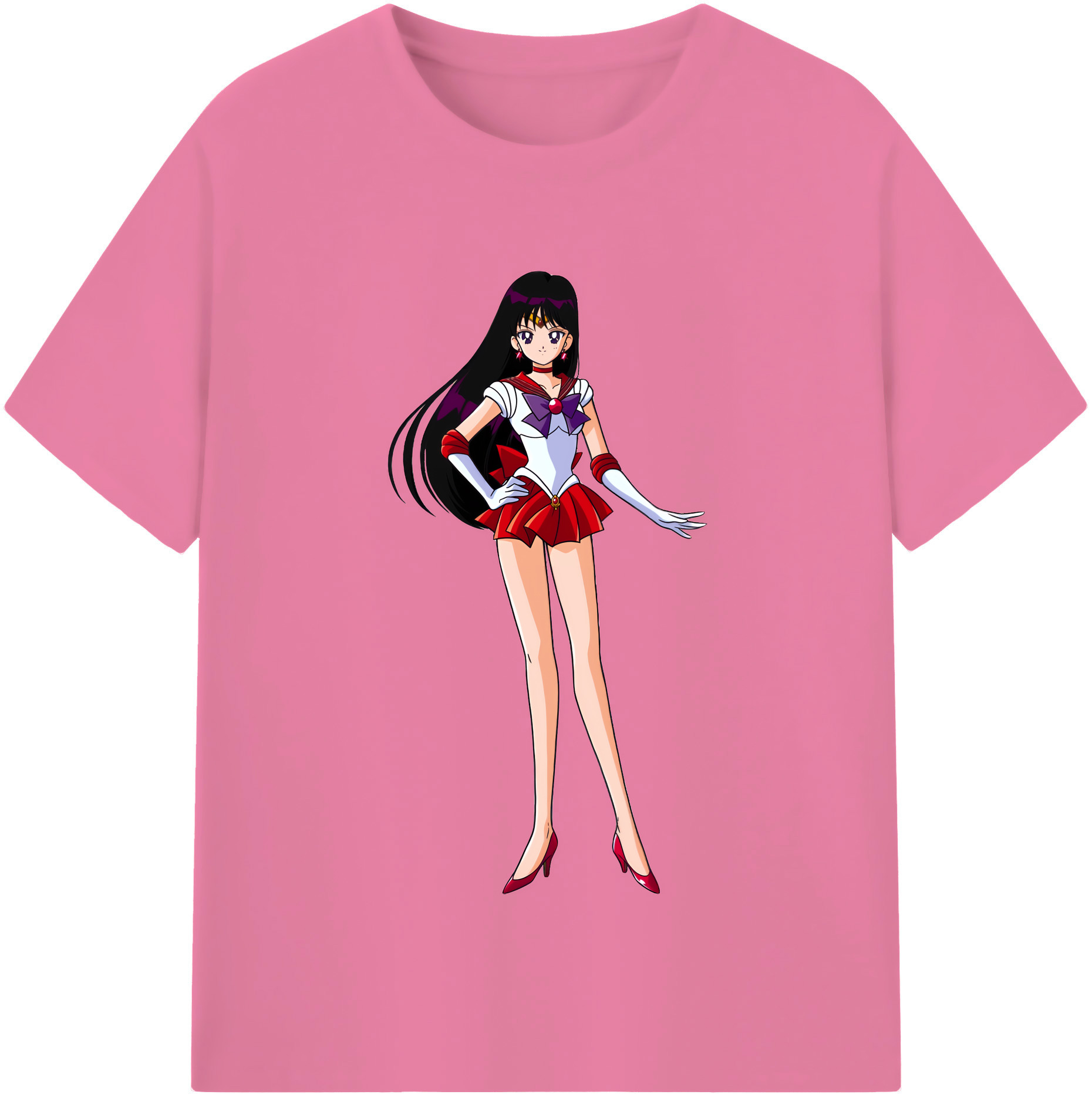 （画像用） 美少女戦士セーラームーン 火野レイ ひの レイ Sailor Moon Hino Rei （セーラーマーズ,Sailor Mars） 綿100％半袖Tシャツ（フロントプリント）